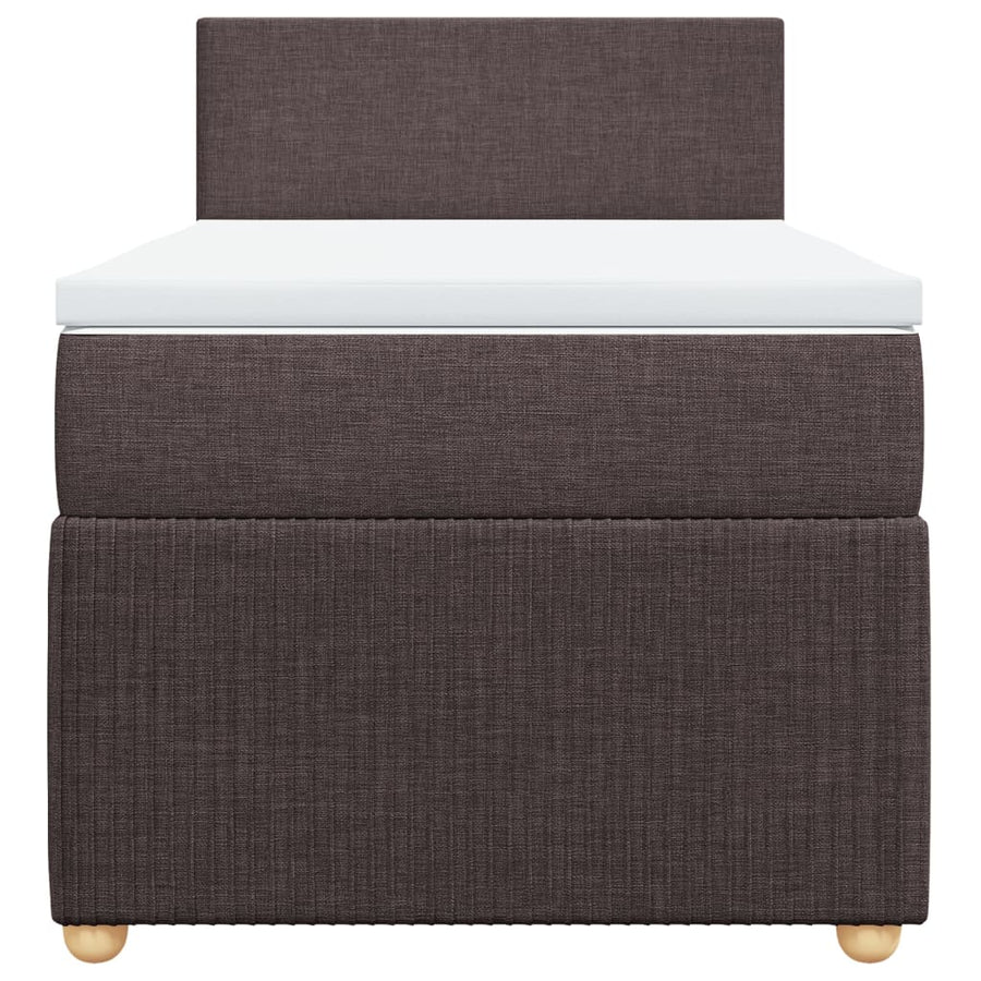 Boxspring met matras stof donkerbruin 80x200 cm