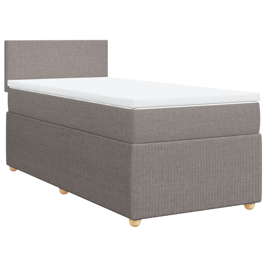 Boxspring met matras stof taupe 80x200 cm