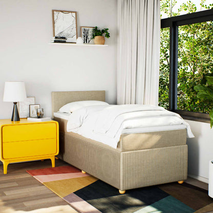 Boxspring met matras stof crèmekleurig 80x200 cm
