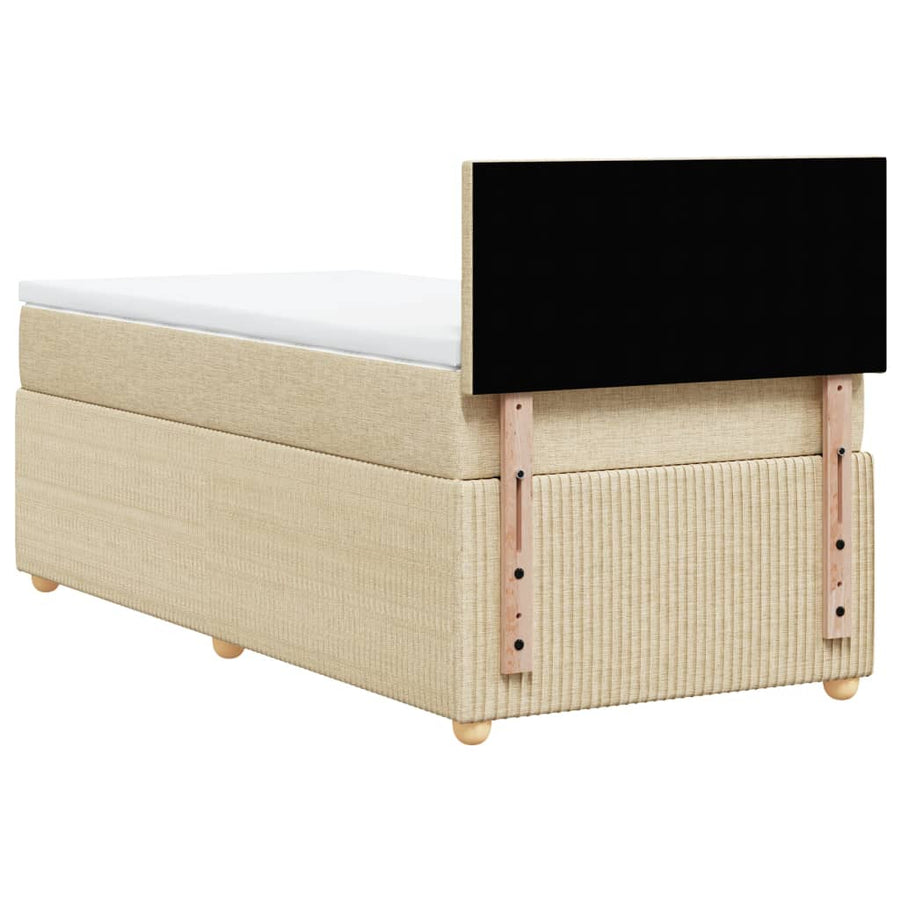 Boxspring met matras stof crèmekleurig 80x200 cm