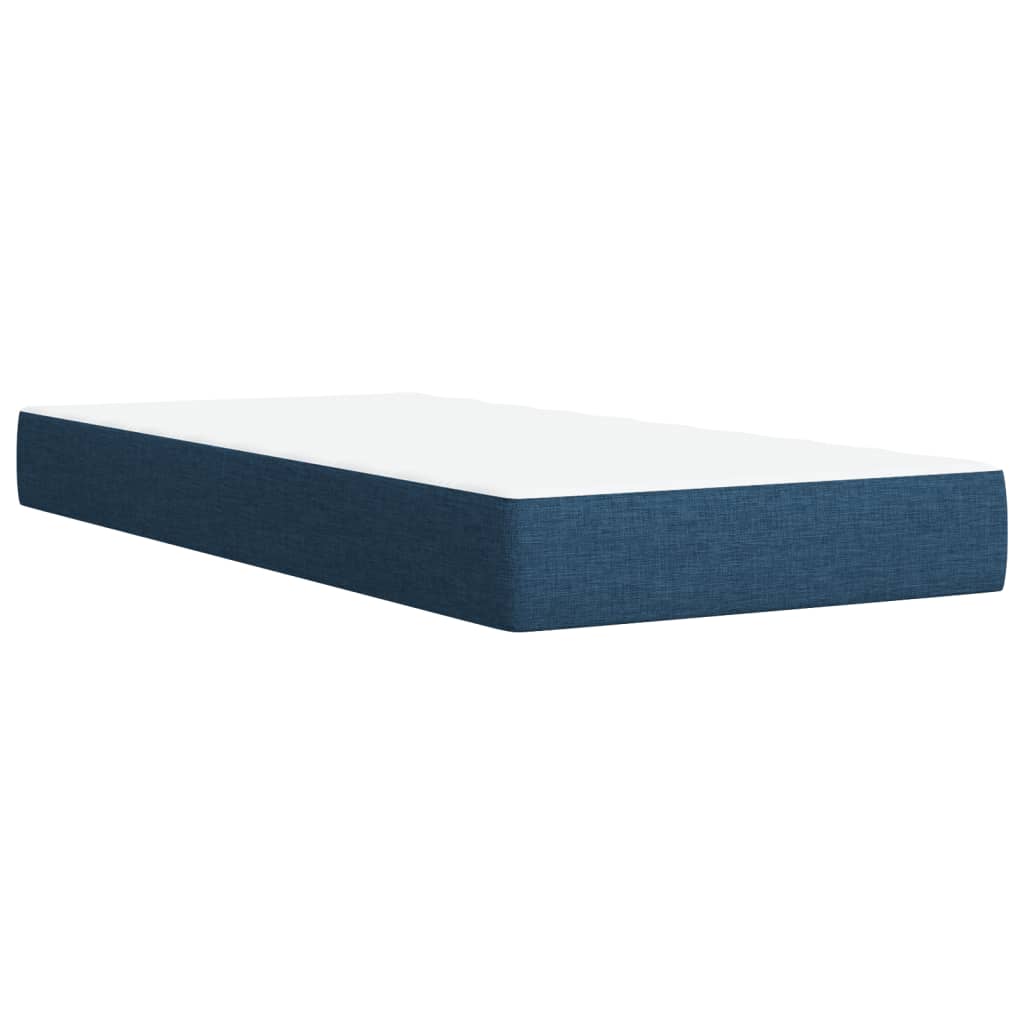 Boxspring met matras stof blauw 80x200 cm