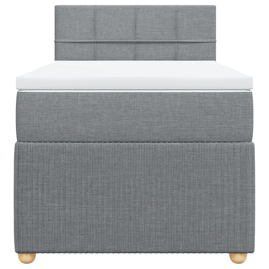 Boxspring met matras stof lichtgrijs 80x200 cm