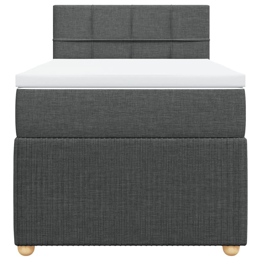 Boxspring met matras stof donkergrijs 80x200 cm