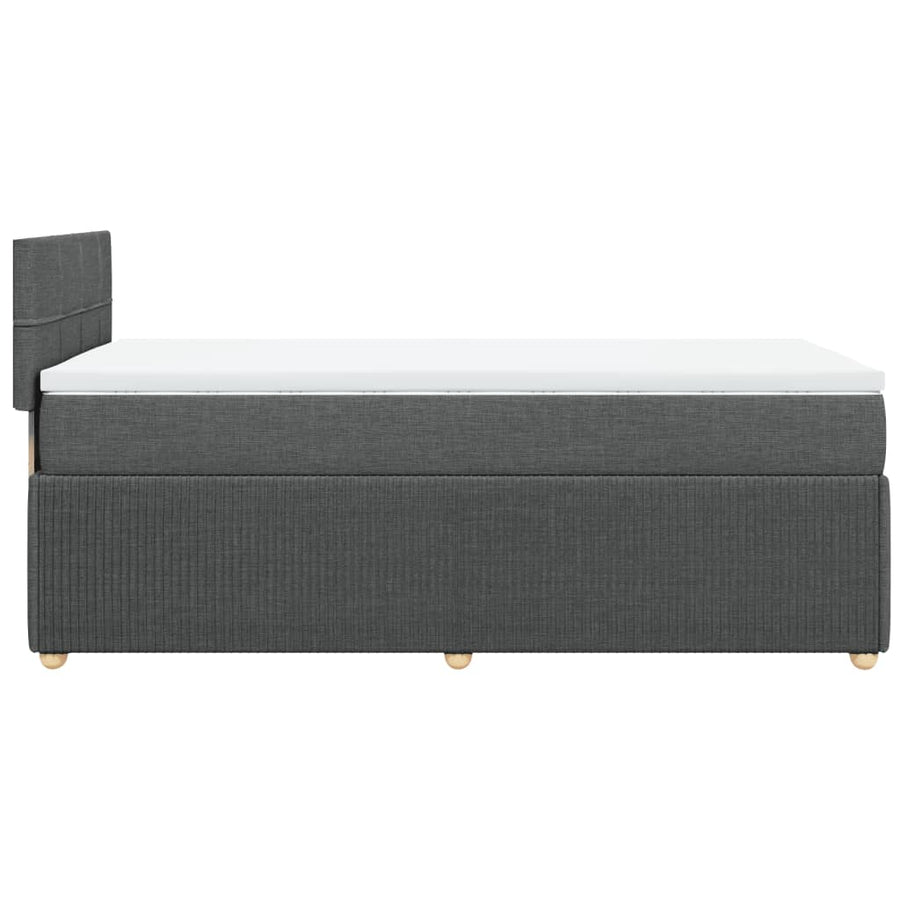 Boxspring met matras stof donkergrijs 80x200 cm