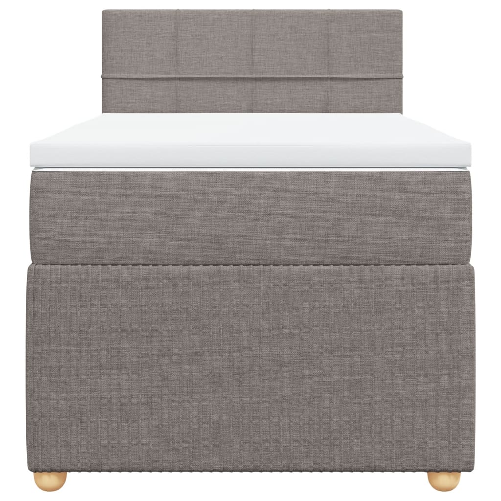 Boxspring met matras stof taupe 80x200 cm