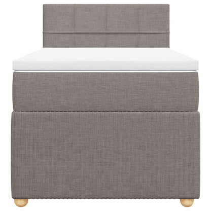 Boxspring met matras stof taupe 80x200 cm