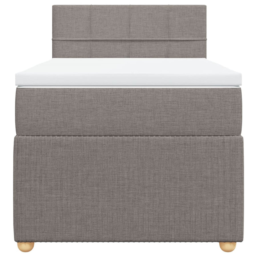 Boxspring met matras stof taupe 80x200 cm