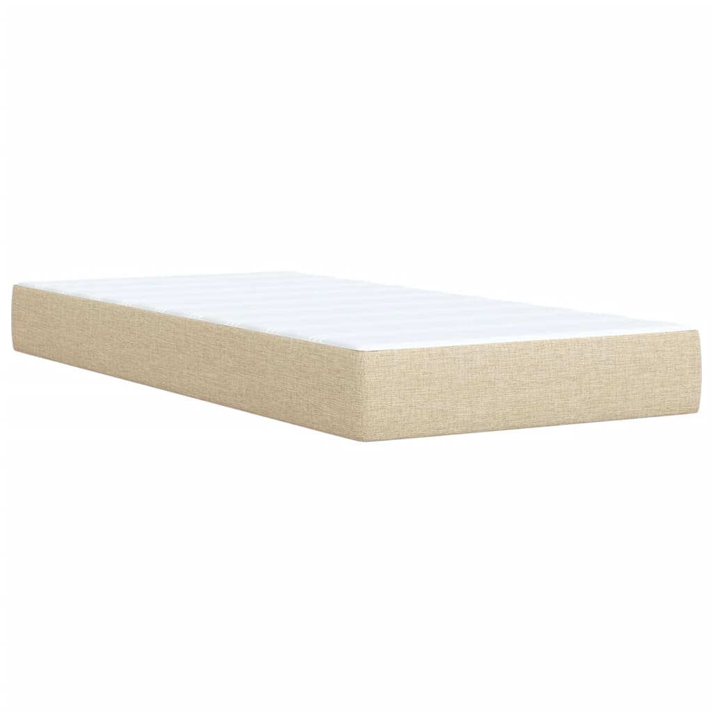 Boxspring met matras stof crèmekleurig 80x200 cm