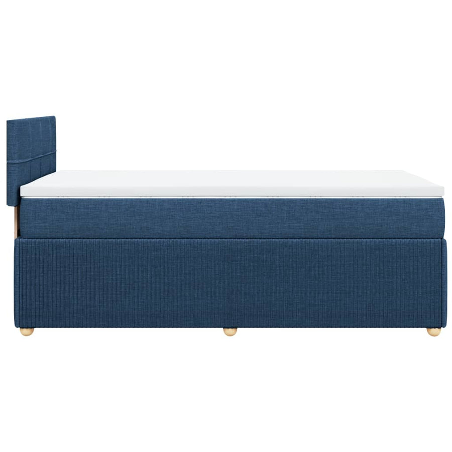 Boxspring met matras stof blauw 80x200 cm
