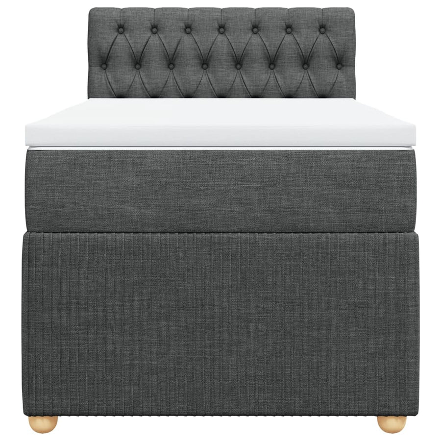 Boxspring met matras stof donkergrijs 80x200 cm