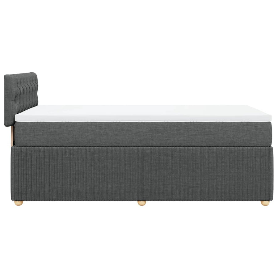 Boxspring met matras stof donkergrijs 80x200 cm