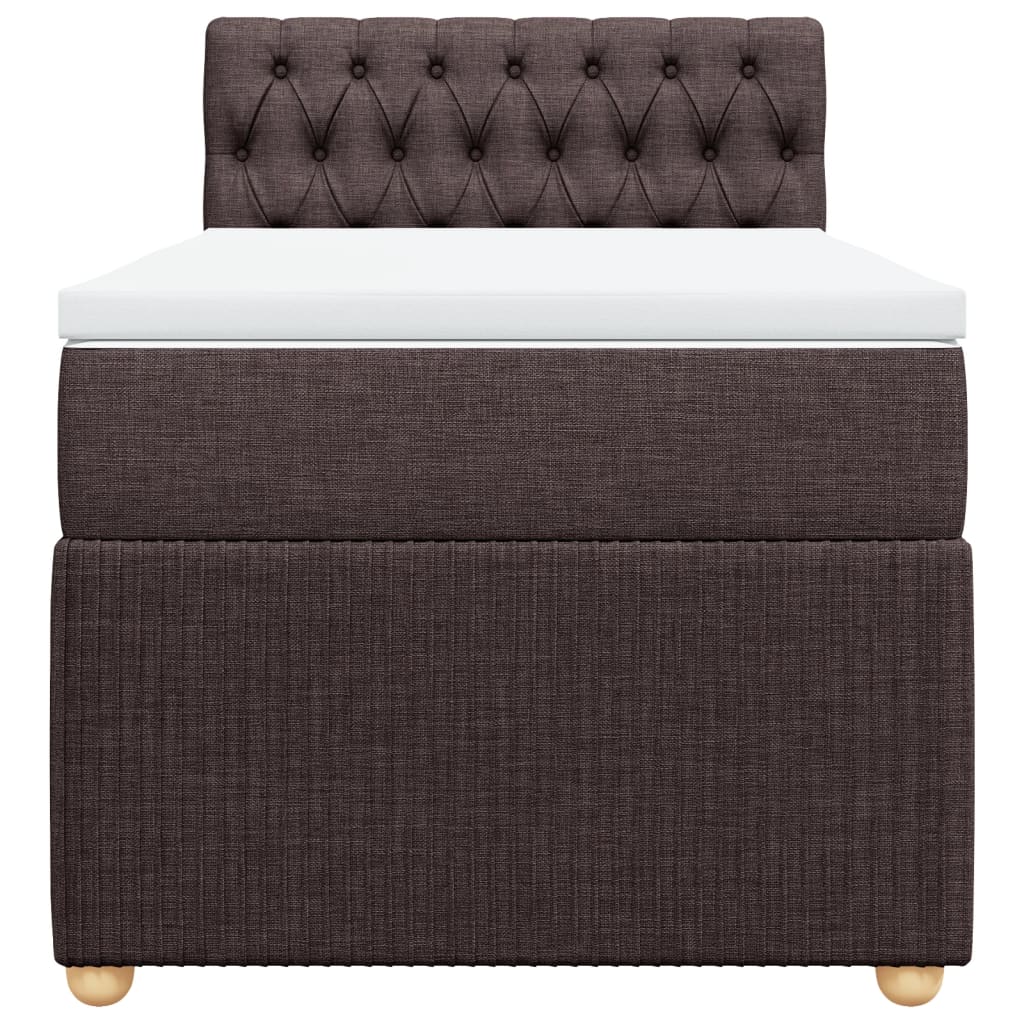 Boxspring met matras stof donkerbruin 80x200 cm
