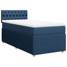 Boxspring met matras stof blauw 80x200 cm
