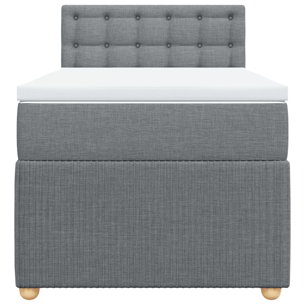 Boxspring met matras stof lichtgrijs 80x200 cm