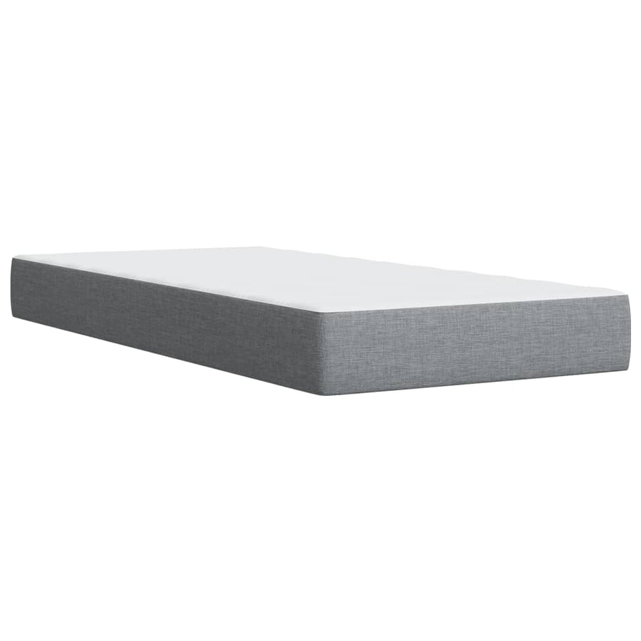 Boxspring met matras stof lichtgrijs 80x200 cm