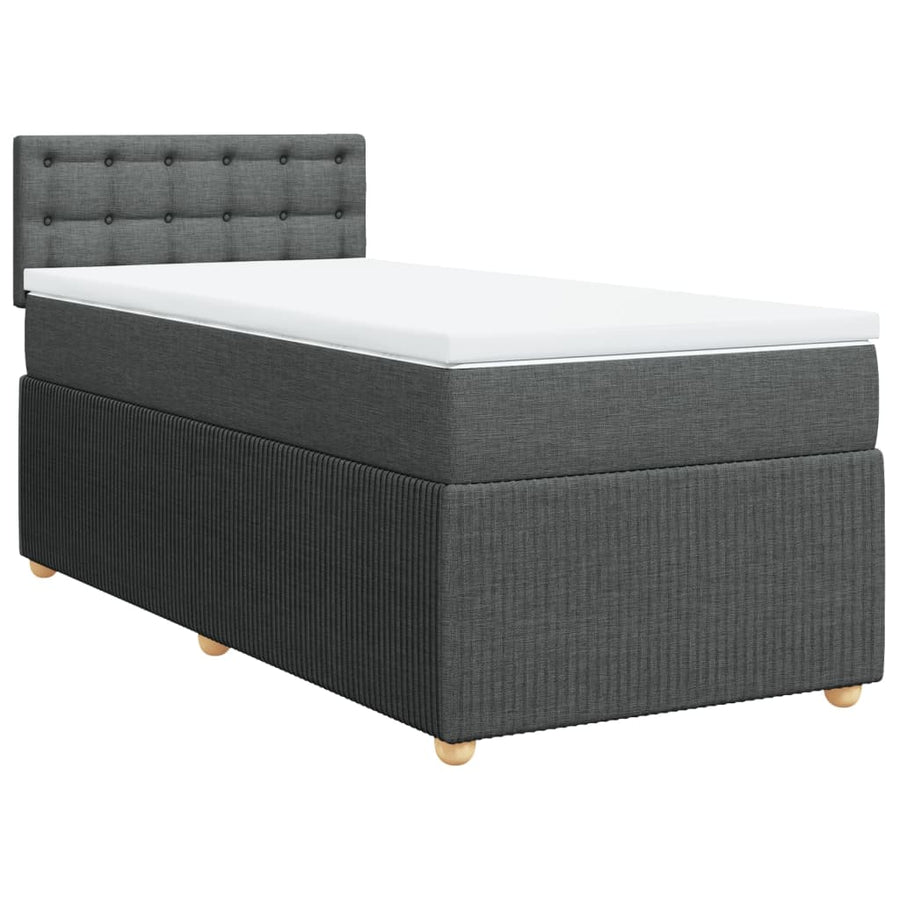 Boxspring met matras stof donkergrijs 80x200 cm