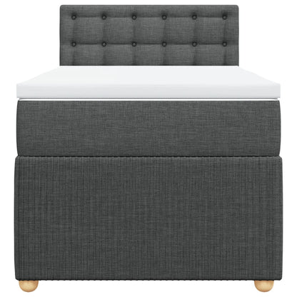 Boxspring met matras stof donkergrijs 80x200 cm