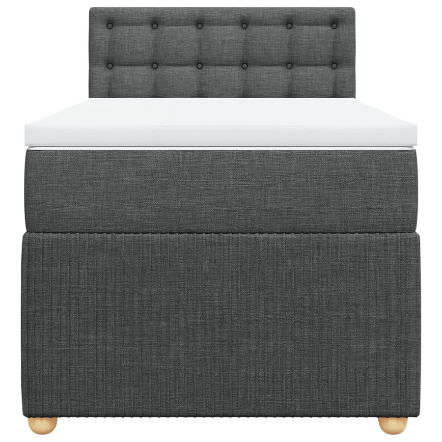 Boxspring met matras stof donkergrijs 80x200 cm