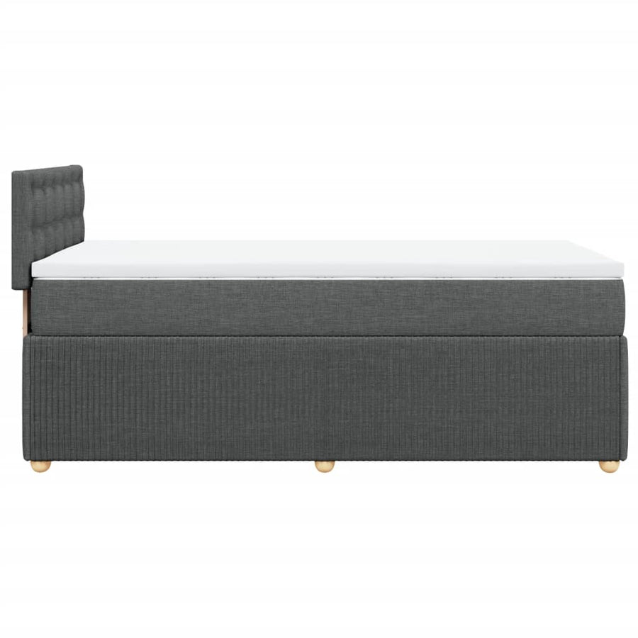 Boxspring met matras stof donkergrijs 80x200 cm