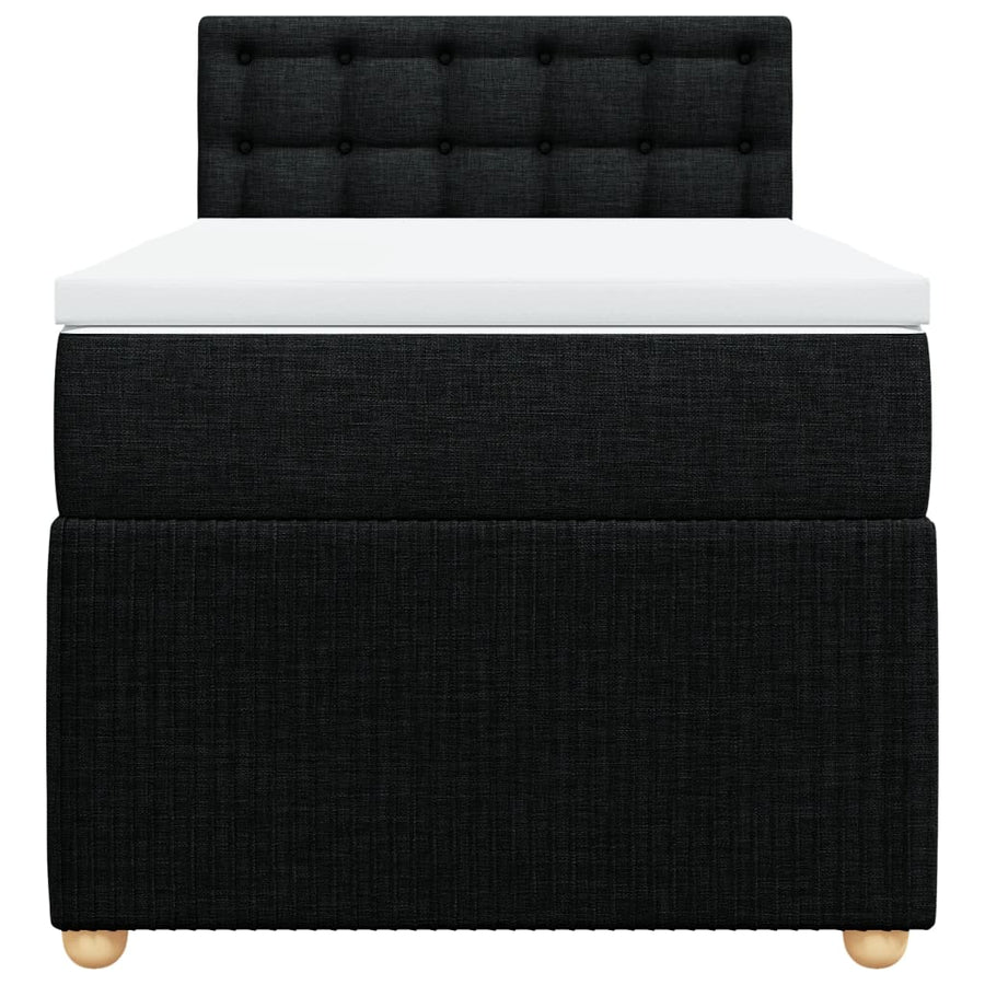 Boxspring met matras stof zwart 80x200 cm