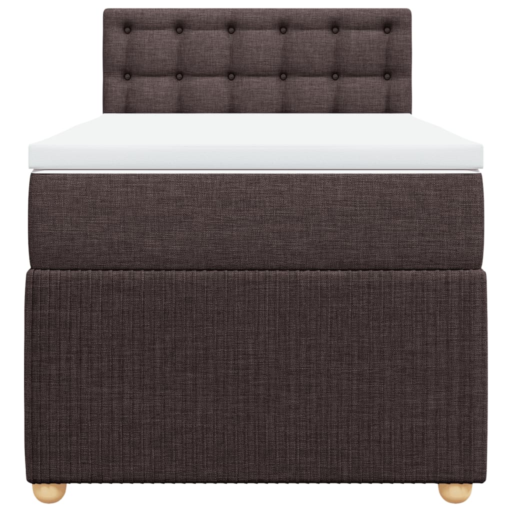 Boxspring met matras stof donkerbruin 80x200 cm