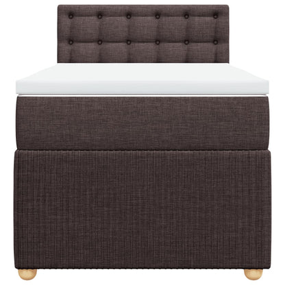 Boxspring met matras stof donkerbruin 80x200 cm
