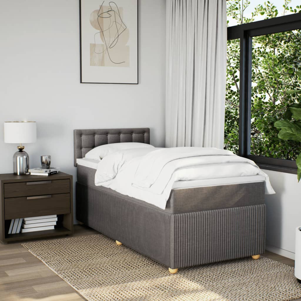Boxspring met matras stof taupe 80x200 cm