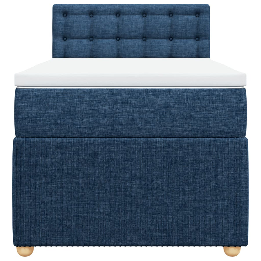 Boxspring met matras stof blauw 80x200 cm