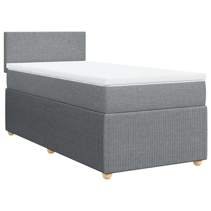 Boxspring met matras stof lichtgrijs 90x190 cm