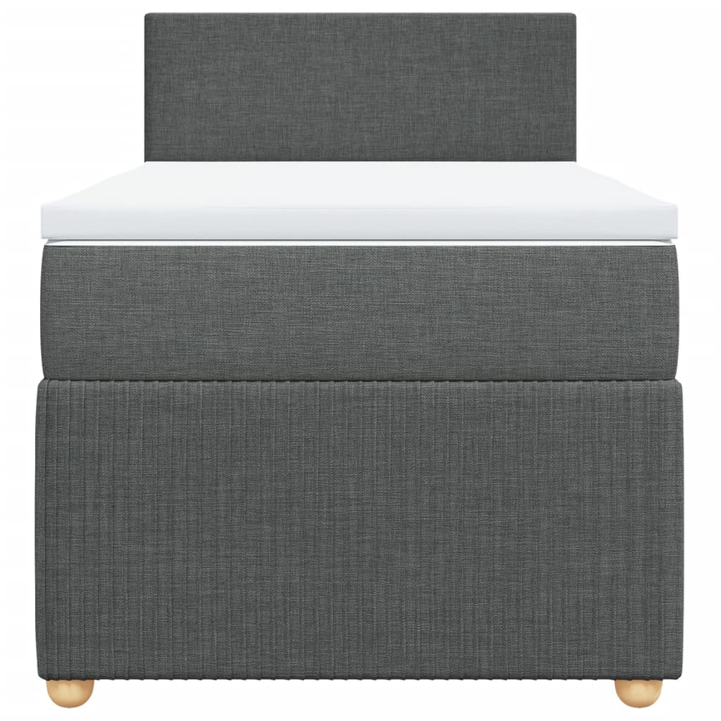 Boxspring met matras stof donkergrijs 90x190 cm
