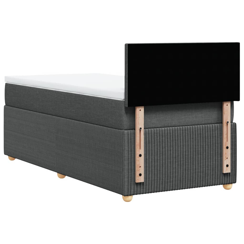 Boxspring met matras stof donkergrijs 90x190 cm
