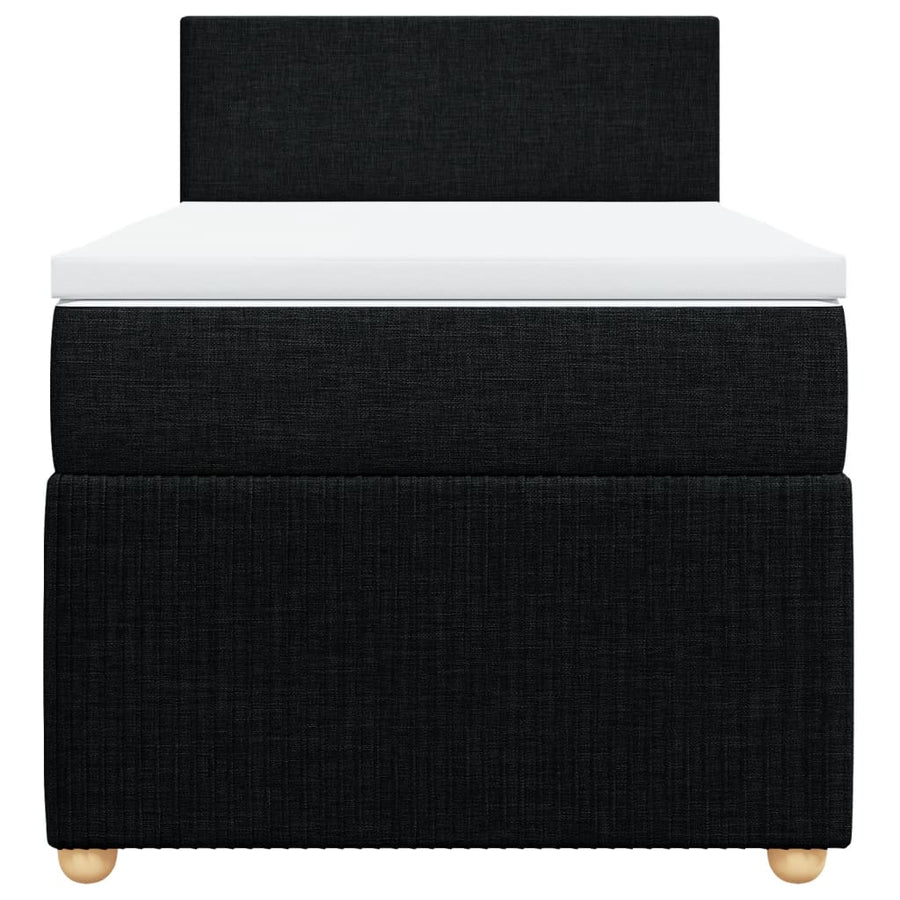 Boxspring met matras stof zwart 90x190 cm