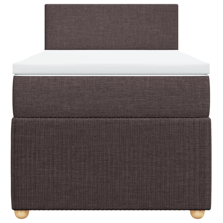 Boxspring met matras stof donkerbruin 90x190 cm