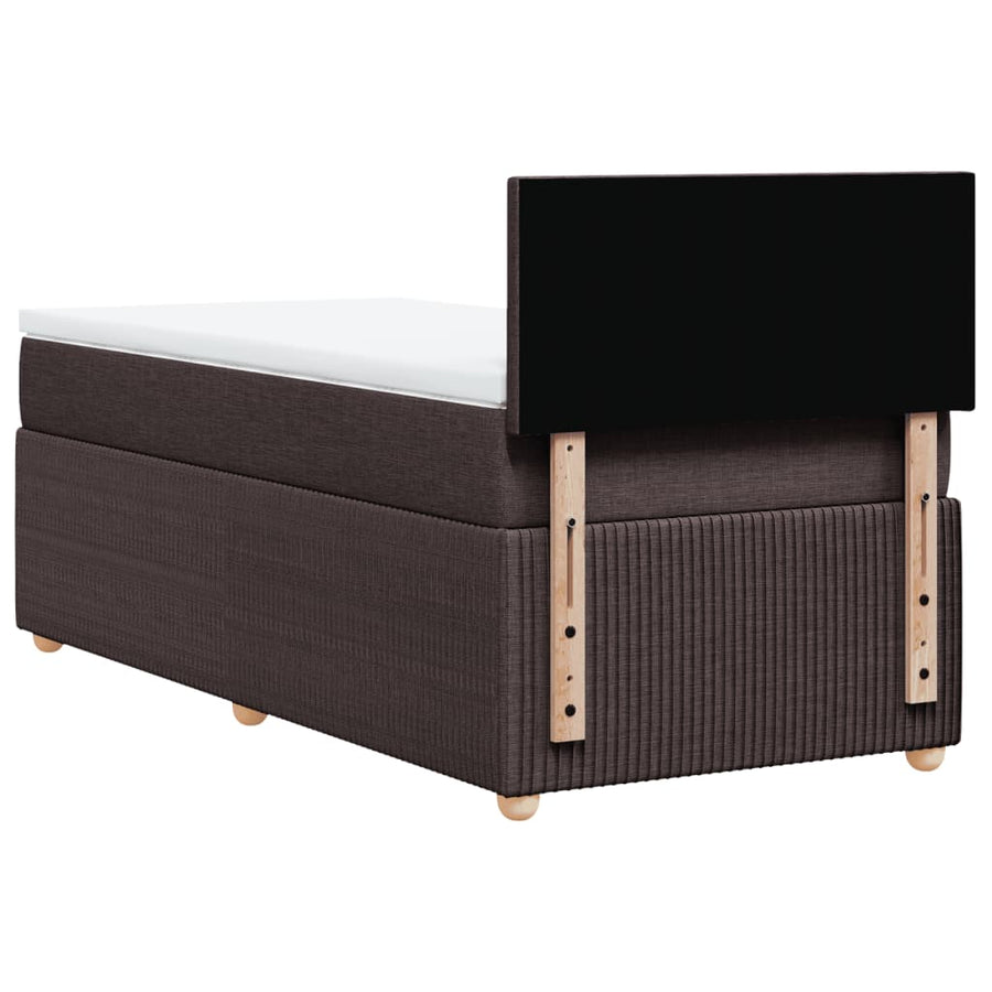 Boxspring met matras stof donkerbruin 90x190 cm