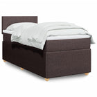 Boxspring met matras stof donkerbruin 90x190 cm