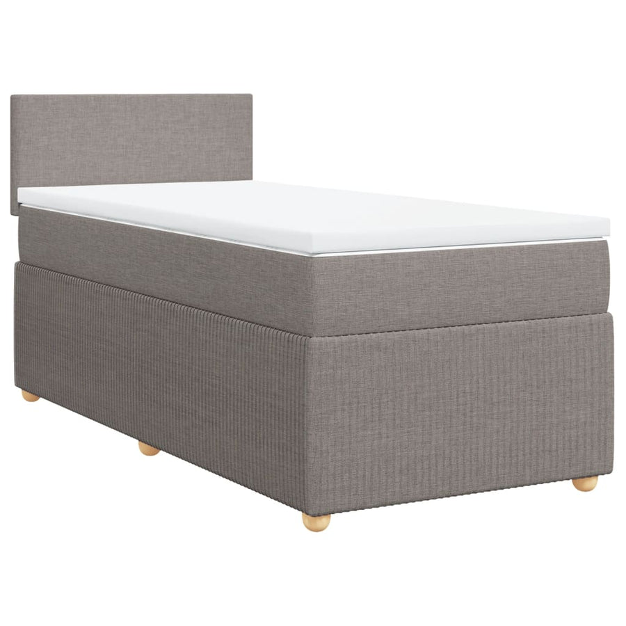 Boxspring met matras stof taupe 90x190 cm