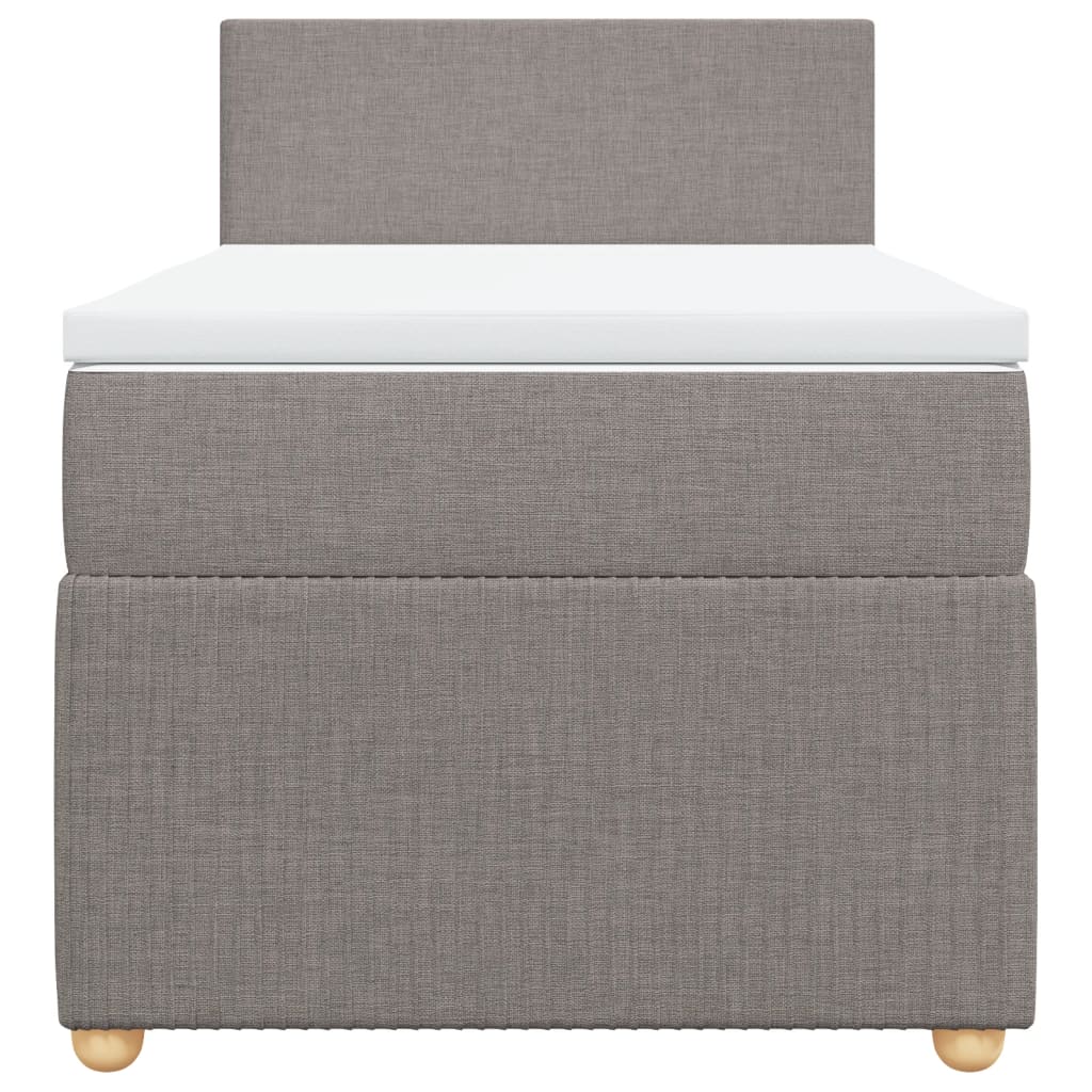 Boxspring met matras stof taupe 90x190 cm