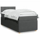 Boxspring 90x190 cm donkergrijs met matras