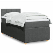 Boxspring 90x190 cm donkergrijs met matras