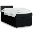 Box spring with black fabric mattress 90x190 cm
