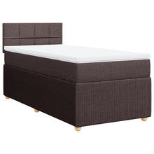 Boxspring met matras stof donkerbruin 90x190 cm