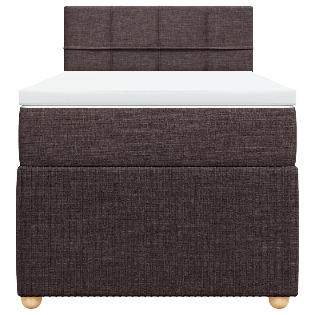 Boxspring met matras stof donkerbruin 90x190 cm