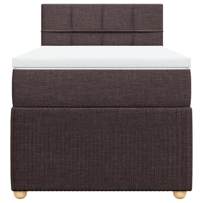 Boxspring met matras stof donkerbruin 90x190 cm