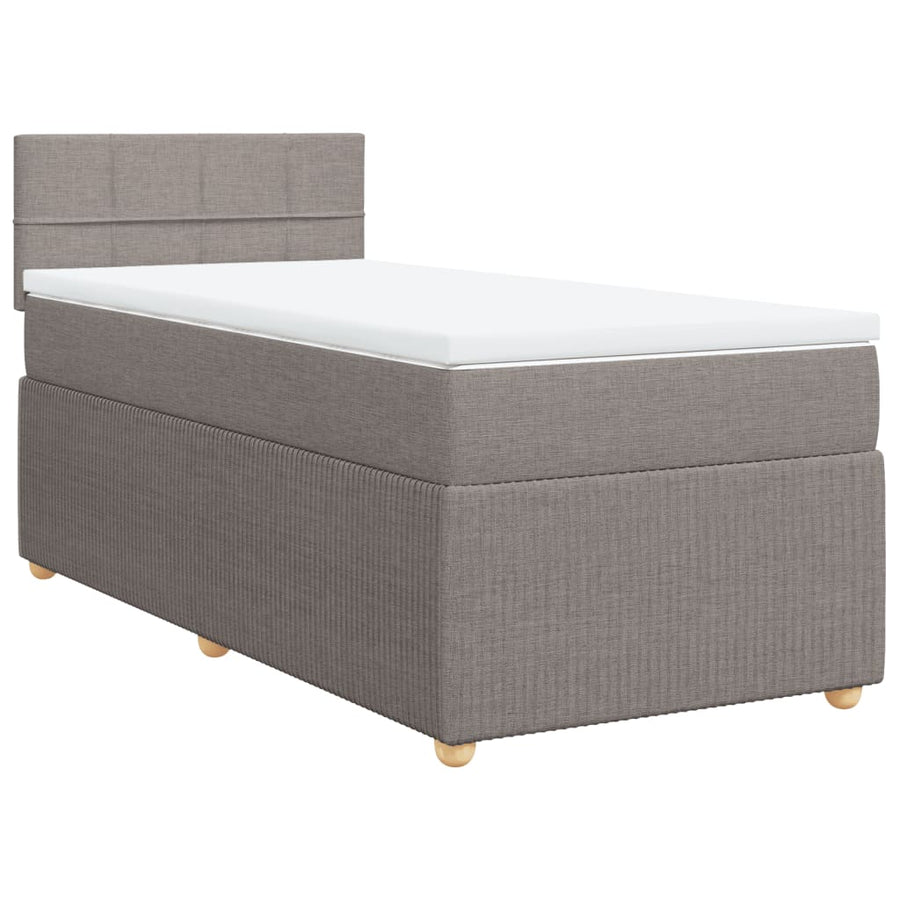 Boxspring met matras stof taupe 90x190 cm