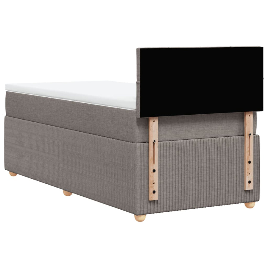 Boxspring met matras stof taupe 90x190 cm