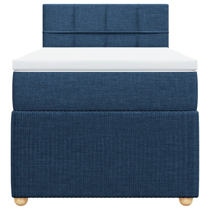 Boxspring met matras stof blauw 90x190 cm