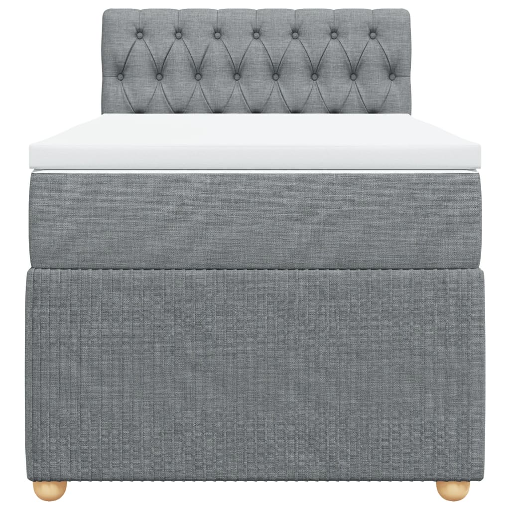 Boxspring met matras stof lichtgrijs 90x190 cm
