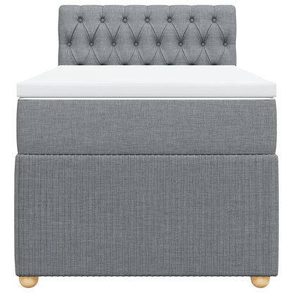 Boxspring met matras stof lichtgrijs 90x190 cm