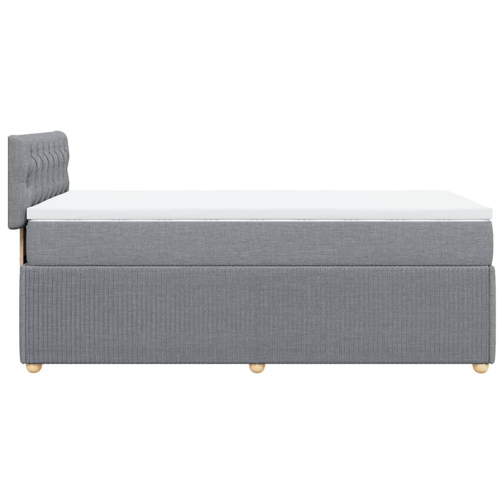 Boxspring met matras stof lichtgrijs 90x190 cm
