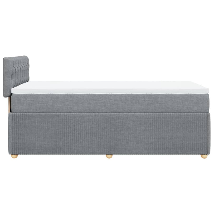 Boxspring met matras stof lichtgrijs 90x190 cm